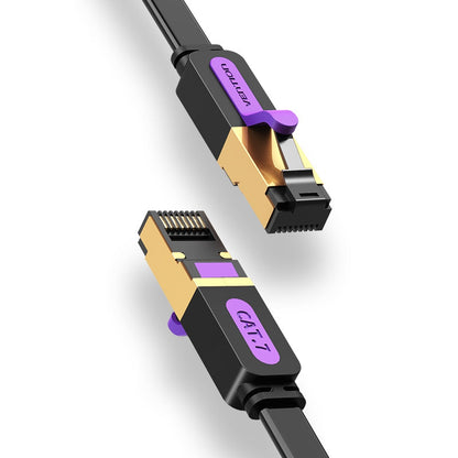 Vention - Cable Ethernet Cat7 de 30 pies, cable plano FTP de alta velocidad Cat7 con conectores RJ45 chapados en oro, cable LAN para router, móodo, PC, portátil 10 m