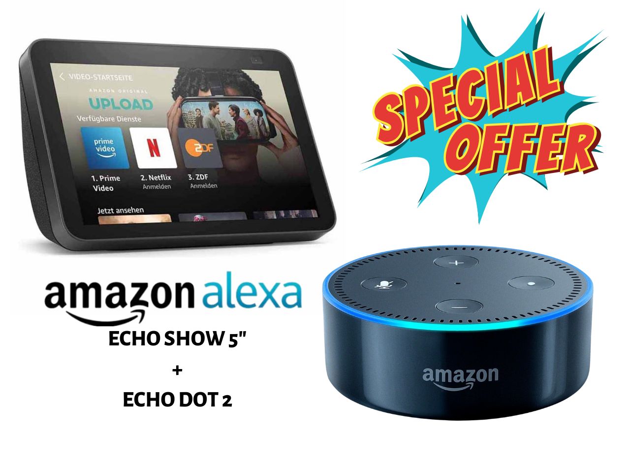 Combo Alexa - Echo Show 5 + Echo dot 2da Generacion (Reacondicionadas)